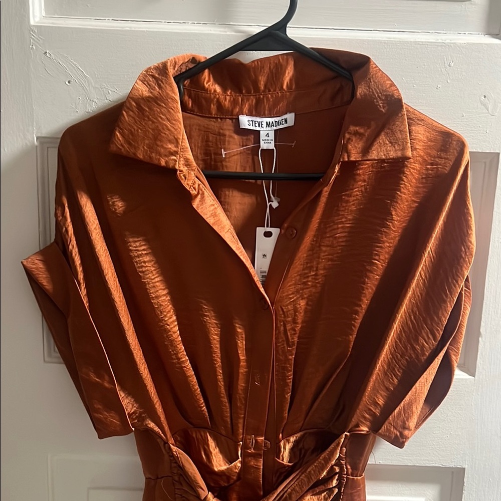 Steve Madden Burnt Orange Collared Dress